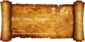 Küfner Csaba névjegykártya